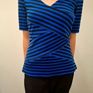 Candies blouse with blue stripes size Medium Women's